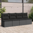 Poly rattan loungebank voor een comfortabele zitervaring met modulair ontwerp - Zwart / 1 / Vierzitsbank - Loungebanken