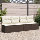 Poly rattan loungebank voor een comfortabele zitervaring met modulair ontwerp - Bruin / 1 / Vierzitsbank - Loungebanken