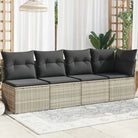 Poly rattan loungebank voor een comfortabele zitervaring met modulair ontwerp - Lichtgrijs / 1 / hoek + 3x midden