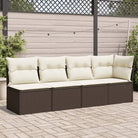 Poly rattan loungebank voor een comfortabele zitervaring met modulair ontwerp - Bruin / 1 / hoek + 3x midden