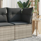 Poly rattan loungebank voor een comfortabele zitervaring met modulair ontwerp - Lichtgrijs / 1 / Hoekbank - Loungebanken