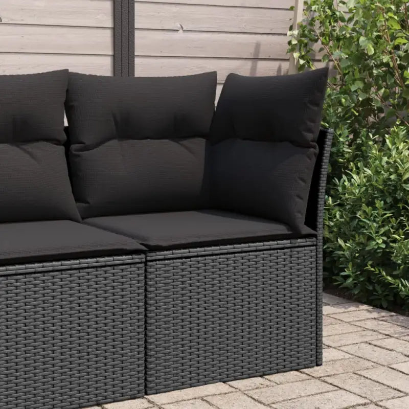 Poly rattan loungebank voor een comfortabele zitervaring met modulair ontwerp - Zwart / 1 / Hoekbank - Loungebanken