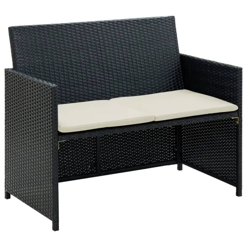 Poly rattan loungebank voor tuin of terras levering bevat stijlvolle zitplek - Zwart / 1 - Loungebanken