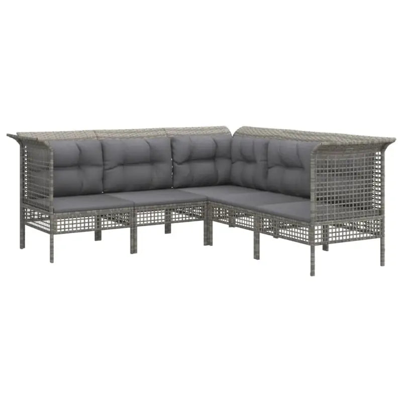 Poly Rattan Loungeset met breedte zitting en rasterontwerp draagvermogen - Tuinsets