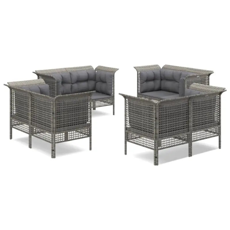 Poly rattan loungeset met comfortabele afmetingen rugkussen voor je tuin - Tuinsets