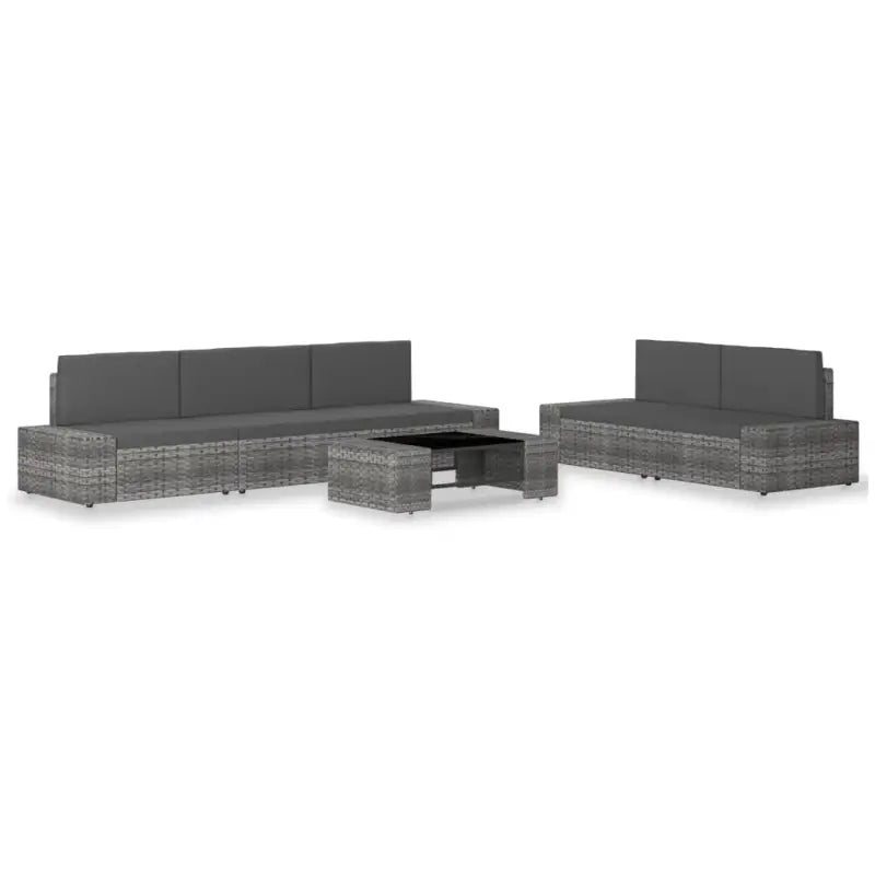 Poly rattan loungeset met comfortabele breedte en diepte zitting voor tuin - Tuinsets