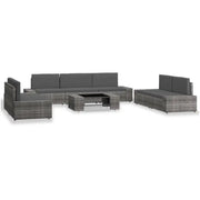 Poly Rattan Loungeset met comfortabele breedte en diepte zitting - Tuinsets