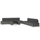 Poly rattan loungeset met comfortabele breedte en diepte zitting - Tuinsets
