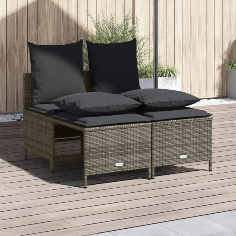 Poly Rattan loungeset met comfortabele zitervaring en wasbare hoes - Grijs - Tuinsets