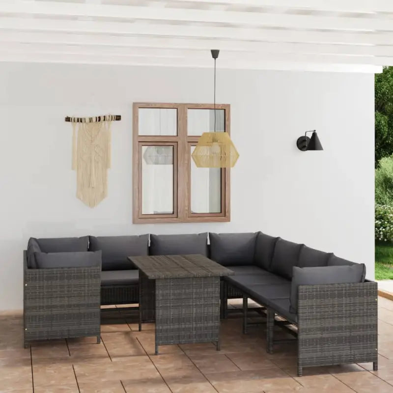 Poly rattan loungeset met diepte zitting en comfortabel materiaal vulling - Tuinsets