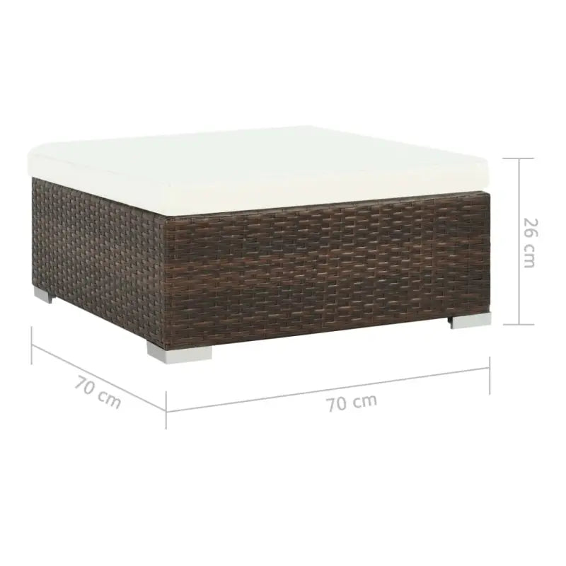 Poly rattan loungeset met diepte zitting en gepoedercoat stalen frame - Bruin - Tuinsets