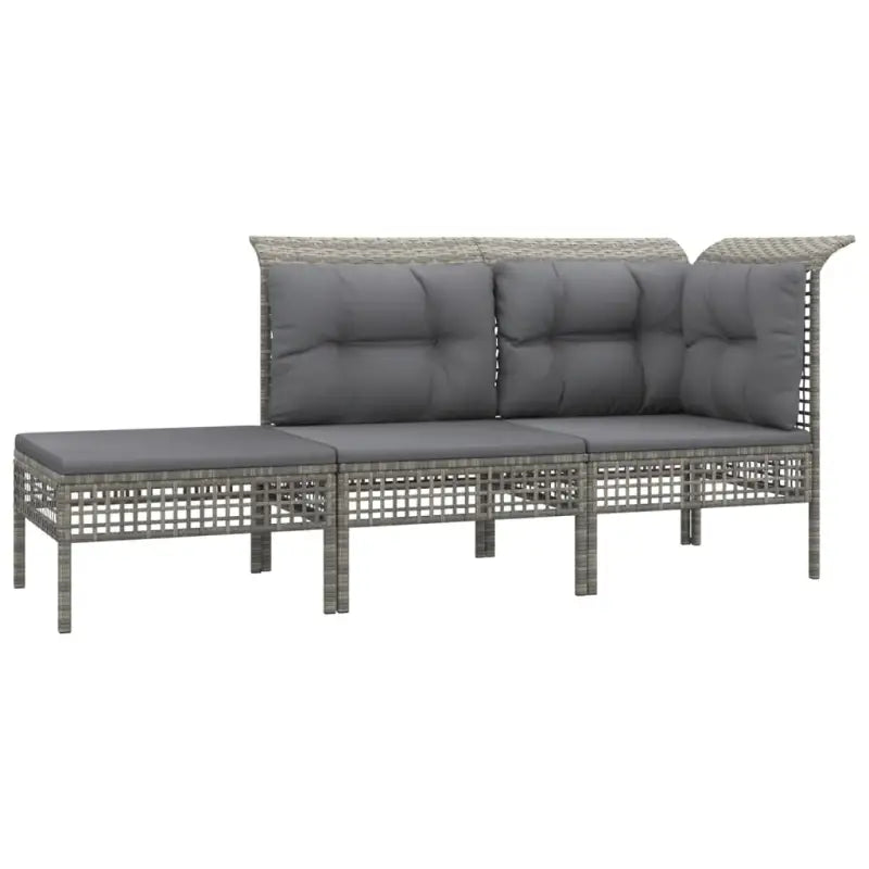 Poly Rattan Loungeset met diepte zitting en rasterontwerp draagvermogen - Tuinsets