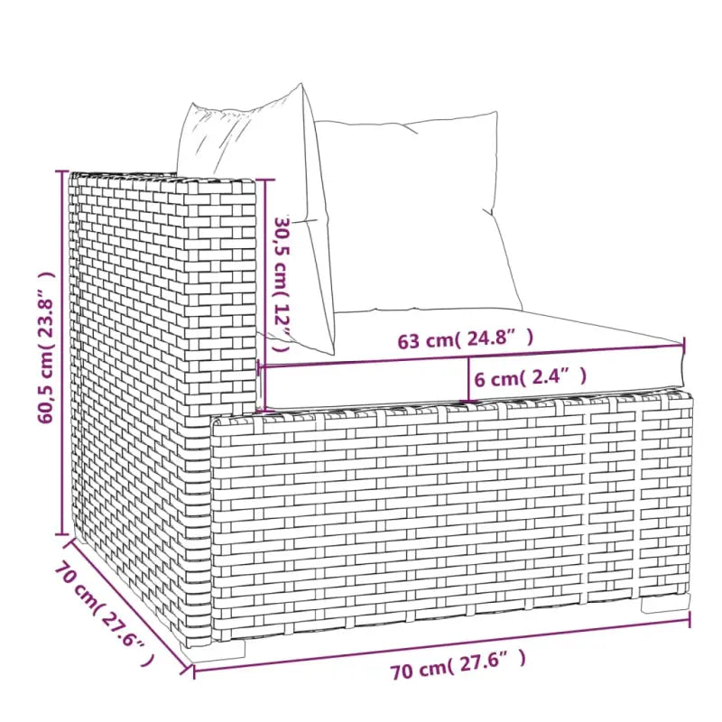 Poly rattan loungeset met diepte zitting voor moderne buitenruimte - Tuinsets