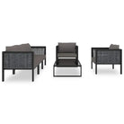 Poly rattan loungeset met gehard glas en dikte kussen voor tuin of terras - Tuinsets