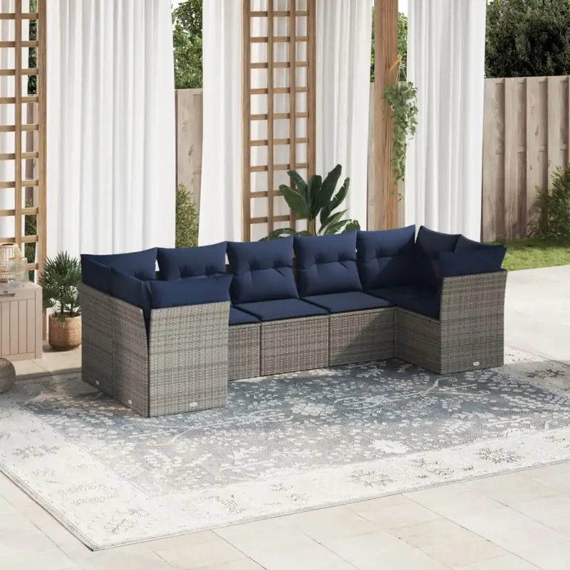 Poly rattan loungeset met gepoedercoat staal en waterdichte tas - Tuinsets