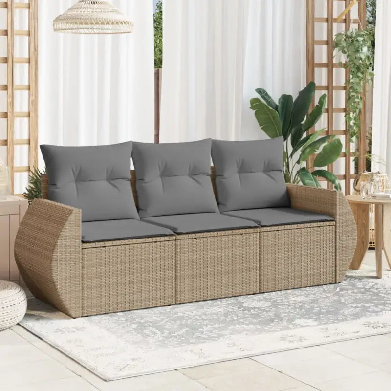Poly rattan loungeset met gepoedercoat staal en waterdichte tas - Tuinsets