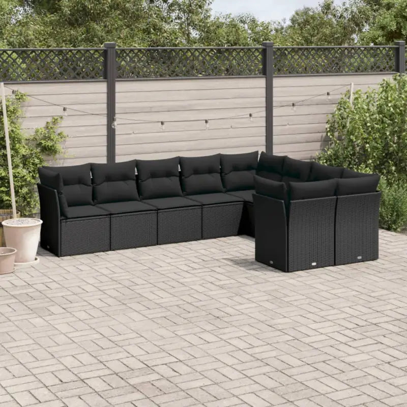Poly rattan loungeset met gepoedercoat staal en waterdichte tas - Zwart / Zonder tafel - Tuinsets