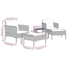 Poly rattan loungeset met metalen frame en diepte zitting voor buiten - Tuinsets