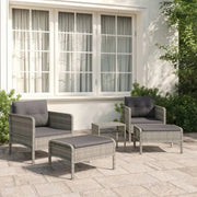 Poly rattan loungeset met metalen frame en diepte zitting voor buiten - Tuinsets