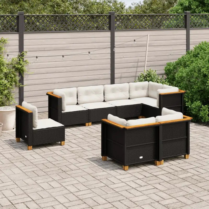 Poly rattan loungeset met natuurlijke olieafwerking en comfortabele zitervaring - Zwart / Zonder tafel / Dichtgeweven