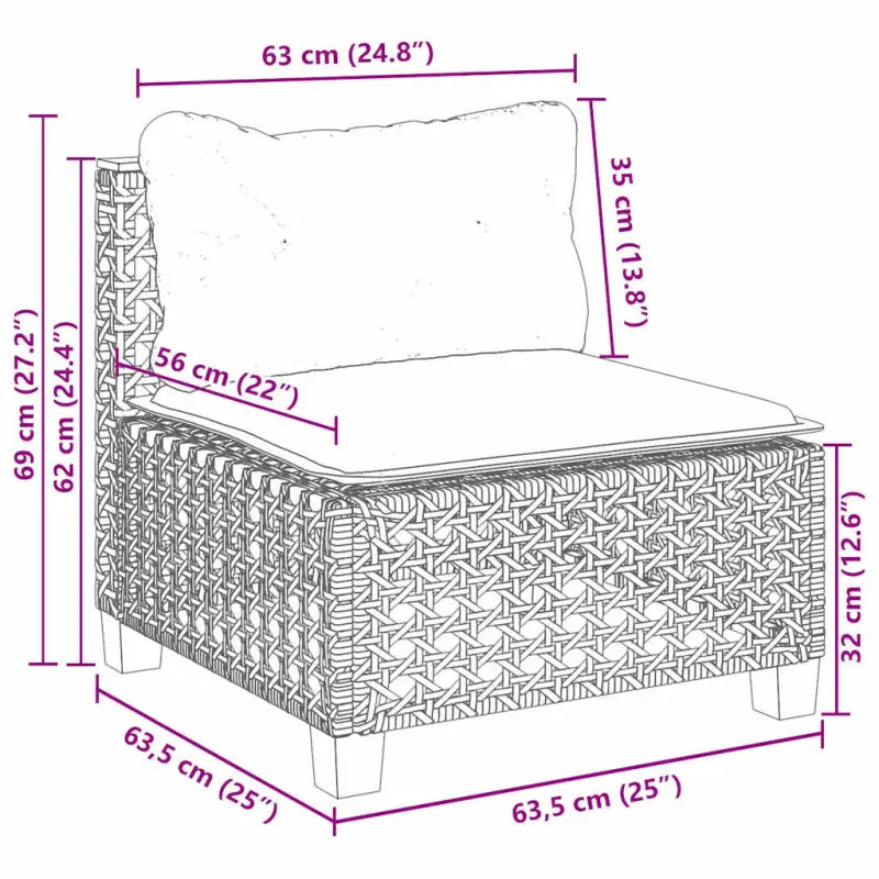 Poly rattan loungeset met natuurlijke olieafwerking en comfortabele zitervaring - Tuinsets