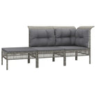 Poly rattan loungeset met rasterontwerp en comfortabele diepte zitting - Tuinsets