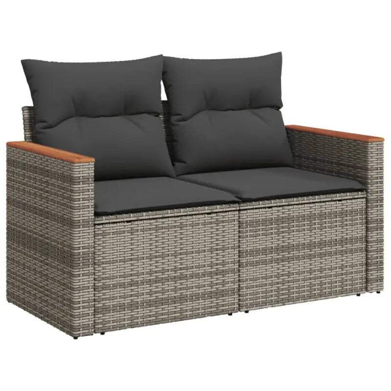 Poly rattan loungeset met wasbare hoes en gepoedercoat staal afmetingen - Tuinsets