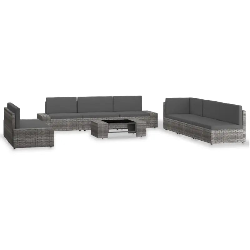 Poly Rattan Loungeset voor Tuin met comfortabele afmetingen en stijl - Grijs - Tuinsets