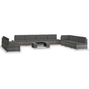 Poly Rattan Loungeset voor Tuin met Comfortabele Afmetingen Rugkussen - Tuinsets