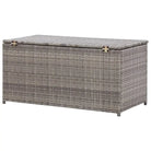 Poly Rattan Opbergbox met Gepoedercoat Stalen Frame voor Buiten - Opbergboxen voor buiten