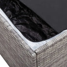 Poly Rattan Opbergbox met Gepoedercoat Stalen Frame voor Buiten - Opbergboxen voor buiten