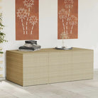 Poly Rattan Opbergbox met Gepoedercoat Stalen Frame voor Buiten - Gemengd beige / 180 x 90 x 70 cm - Opbergboxen