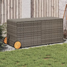 Poly Rattan Opbergbox met Gepoedercoat Stalen Frame voor Buiten - Grijs / 127 x 55 x 56/59.5 cm - Opbergboxen