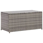 Poly Rattan Opbergbox met Gepoedercoat Stalen Frame voor Buiten - Grijs / 100 x 50 x 50 cm - Opbergboxen voor buiten