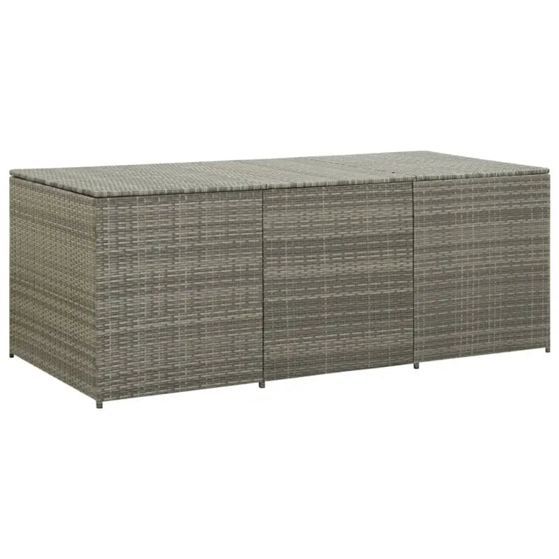 Poly Rattan Opbergbox met Gepoedercoat Stalen Frame voor Buiten - Grijs / 180 x 90 x 70 cm - Opbergboxen voor buiten
