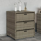 Poly Rattan Opbergbox voor Buiten voor Kussens en Tuinbenodigdheden - Grijs / 55 x 59 x 69 cm - Opbergboxen voor buiten