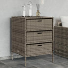 Poly Rattan Opbergbox voor Buiten voor Kussens en Tuinbenodigdheden - Grijs / 55 x 59 x 80 cm - Opbergboxen voor buiten