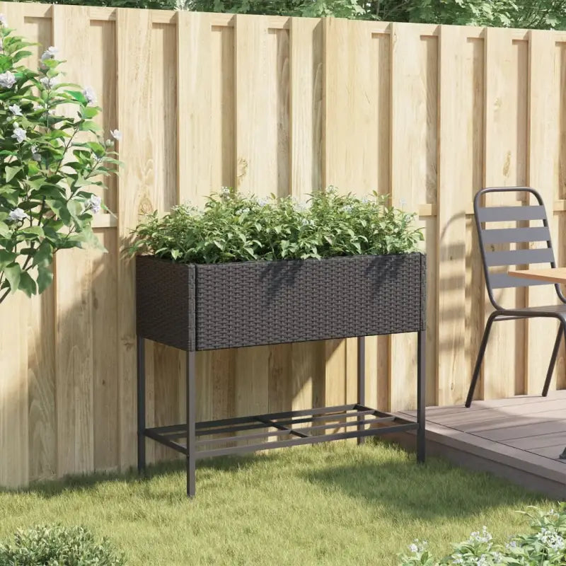 Poly rattan plantenbak met nonwoven zak voor tuin of terras - Bloempotten & plantenbakken