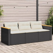 Poly rattan tuinbank met comfortabele zitervaring en wasbare hoes - Loungebanken