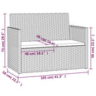 Poly Rattan Tuinbank met Kussens voor in de Tuin of Terras - Tuinbanken