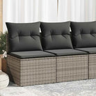 Poly Rattan Tuinbank met Waterdichte Tas en Wasbare Hoezen - Grijs / zonder opbergruimte - Tuinsets
