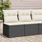 Poly Rattan Tuinbank met Waterdichte Tas en Wasbare Hoezen - Zwart en crème / zonder opbergruimte - Tuinsets