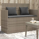 Poly rattan tuinbank met waterdichte zak voor andere spullen en kussens - Grijs / 1 - Tuinbanken