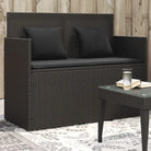 Poly rattan tuinbank met waterdichte zak voor andere spullen en kussens - Zwart / 1 - Tuinbanken
