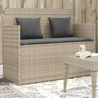 Poly rattan tuinbank met waterdichte zak voor andere spullen en kussens - Lichtgrijs / 1 - Tuinbanken