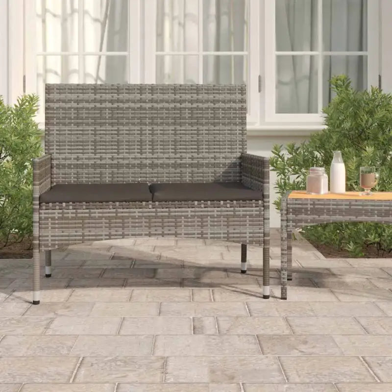 Poly Rattan Tuinbank voor comfortabel zitten op je terras - Grijs / 1 - Tuinbanken