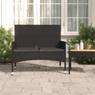 Poly Rattan Tuinbank voor comfortabel zitten op je terras - Zwart / 1 - Tuinbanken