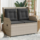 Poly rattan tuinbank voor een comfortabele zitervaring met wasbare hoes - Lichtgrijs / 1 / Tweezitsbank - Loungebanken
