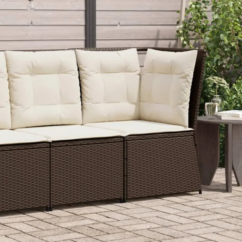 Poly rattan tuinbank voor een comfortabele zitervaring met wasbare hoes - Bruin / 1 / Hoekbank - Loungebanken