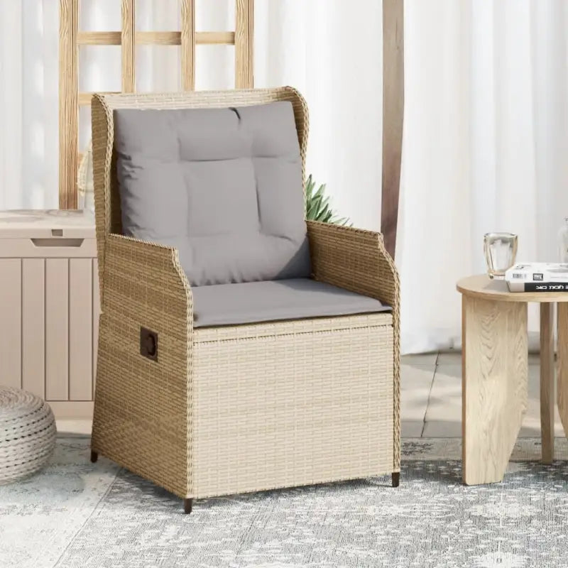 Poly rattan tuinbank voor een comfortabele zitervaring met wasbare hoes - Beige en grijs / 2 / Fauteuil - Loungebanken